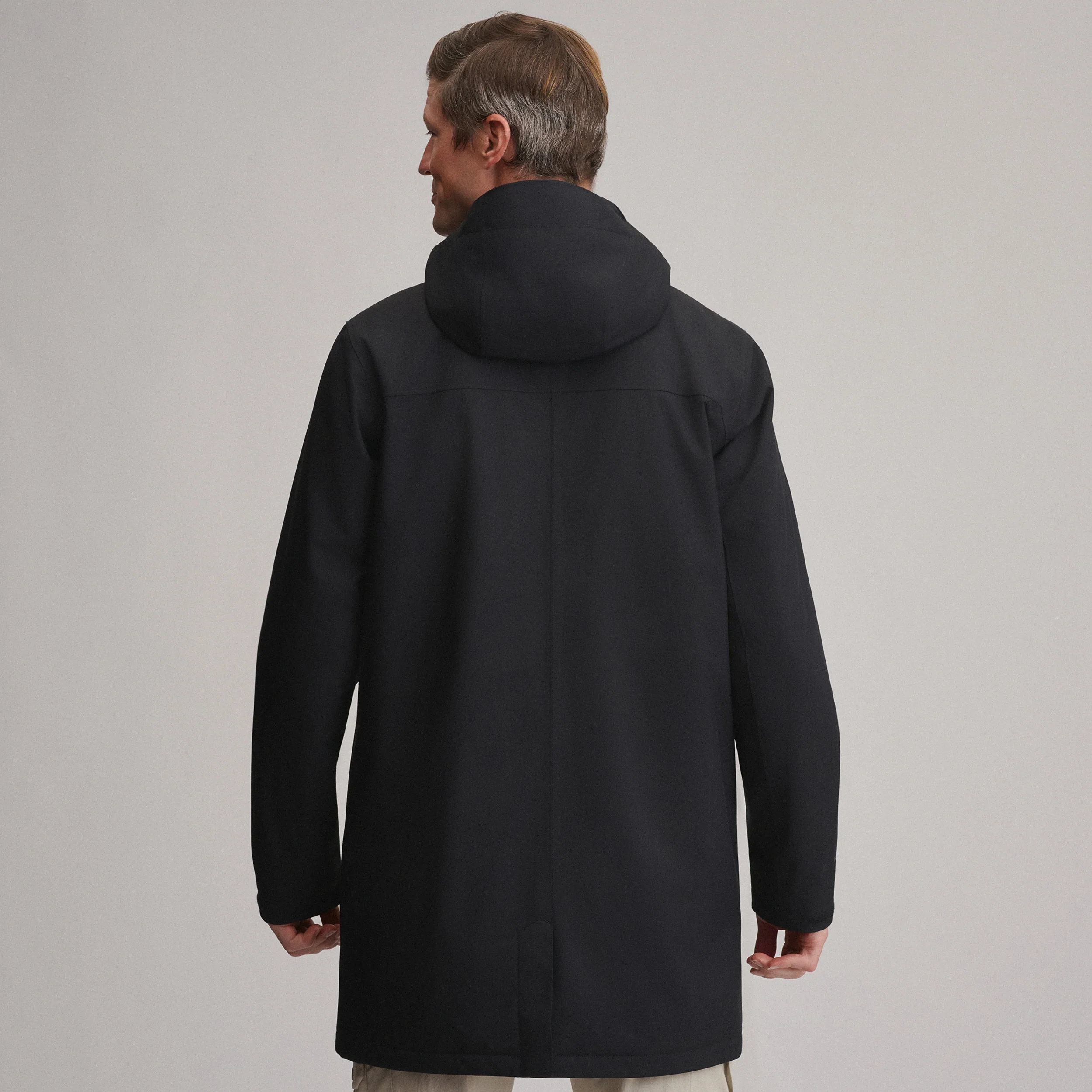 Men's Mainstay Insulated Waterproof Hooded Trench Coat