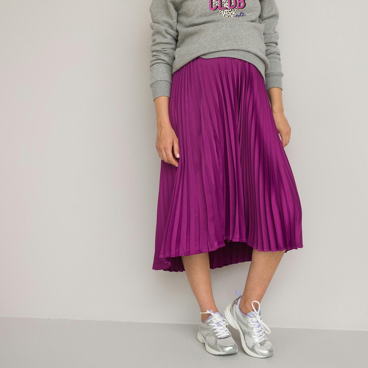 Jupe de grossesse plissée, taille élastiquée