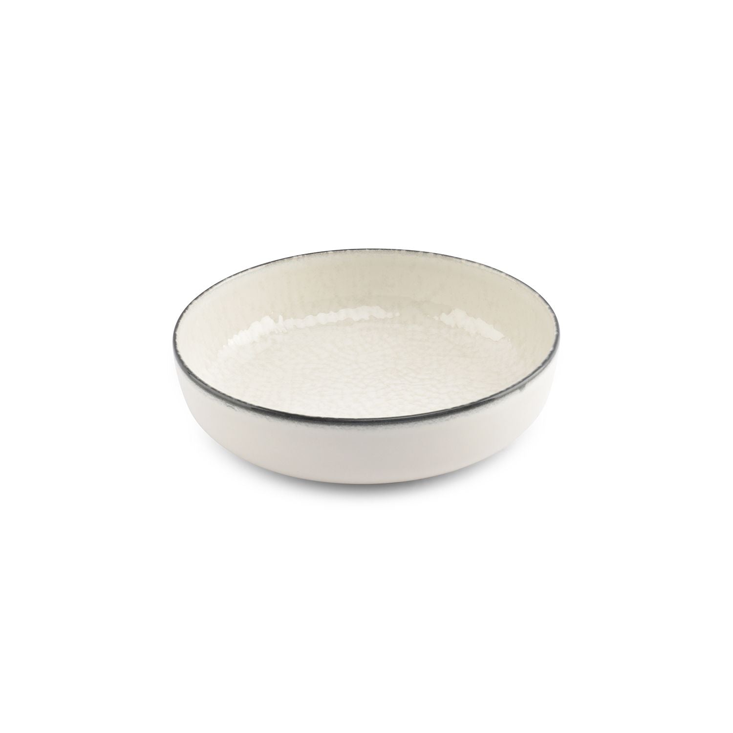 Ona - Diep bord 18,5xH5cm wit Gravel - Set van 6