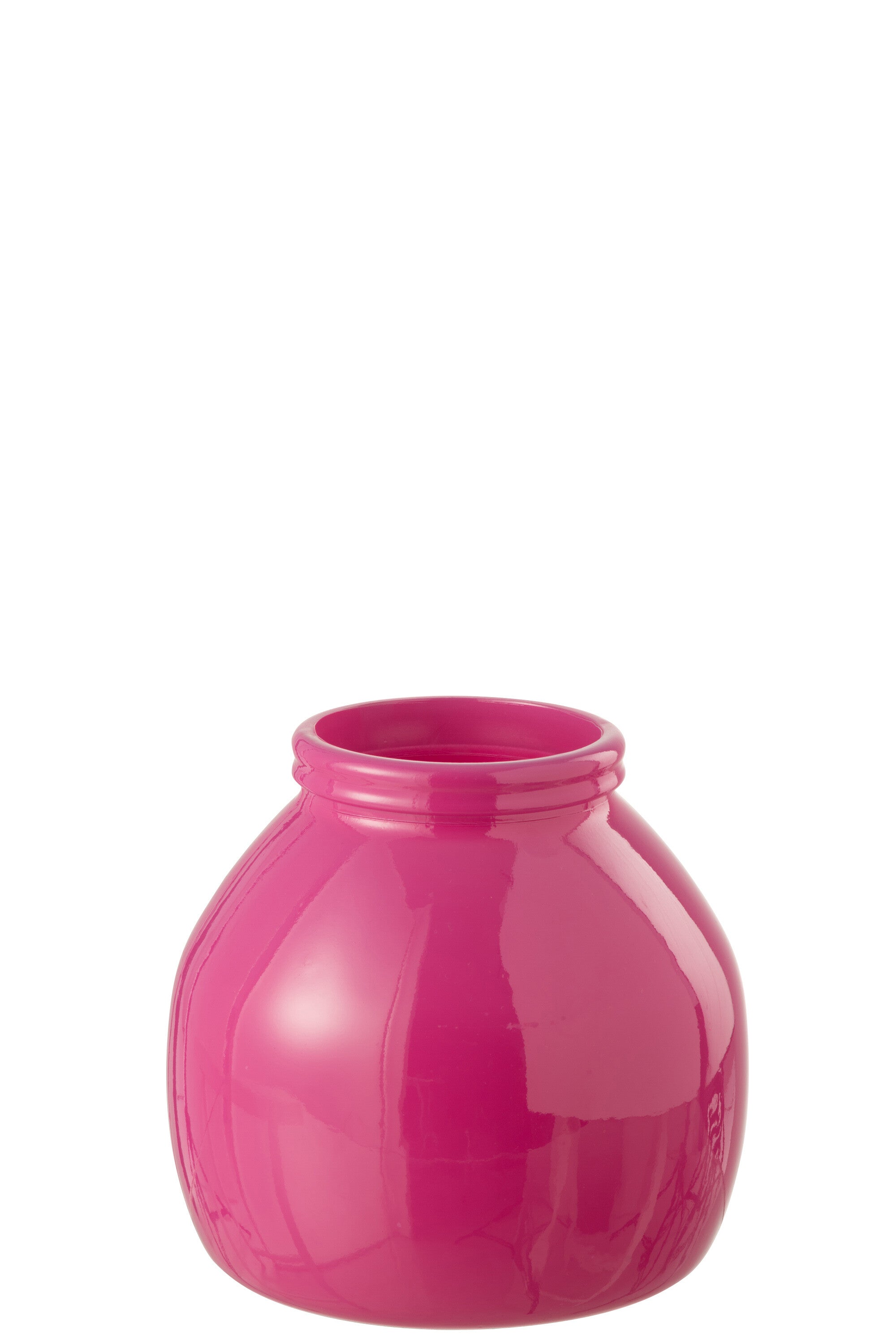 J-Line vaas - glas - roze - small - Ø 21 cm