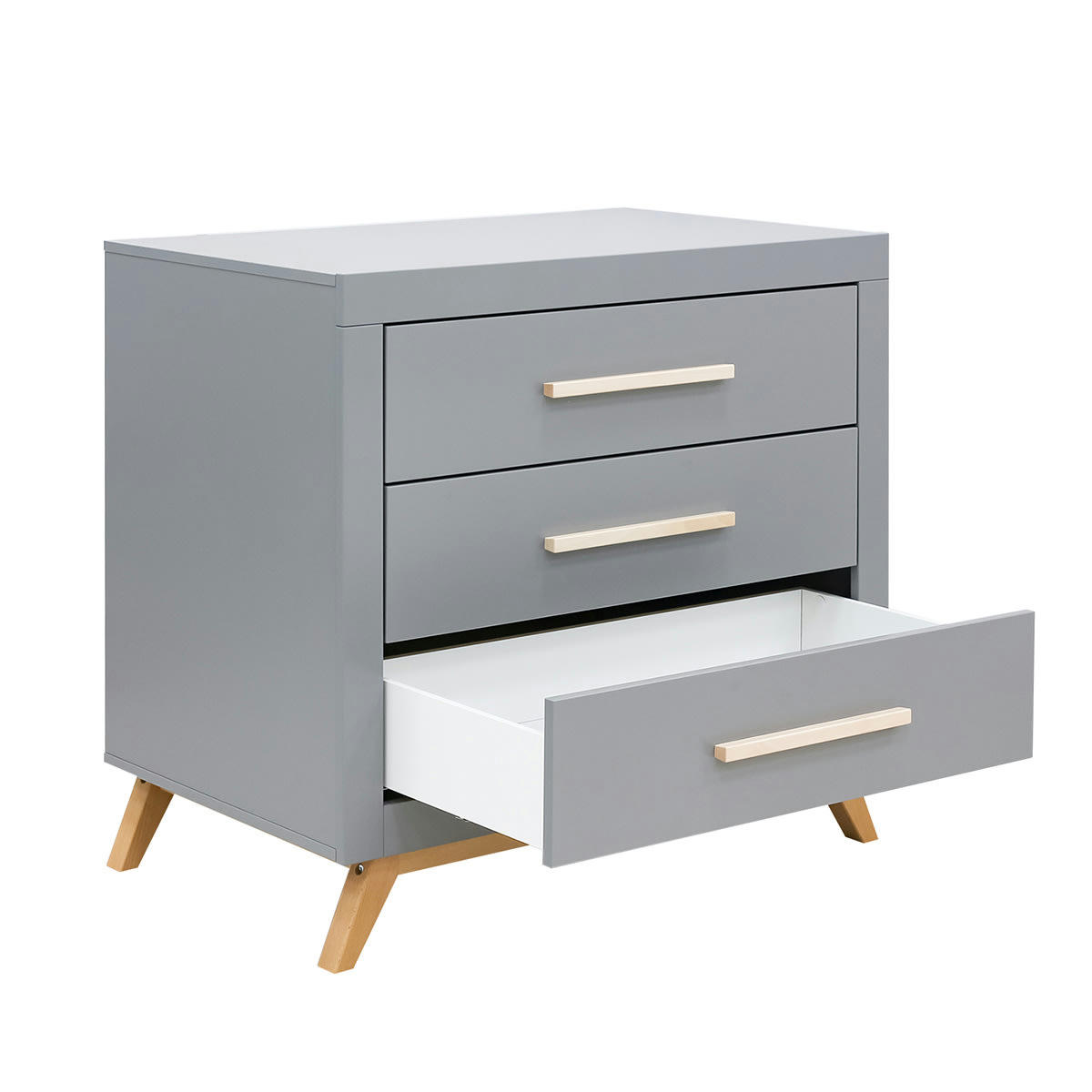 FENNA - Commode 3 tiroirs gris naturel naturel