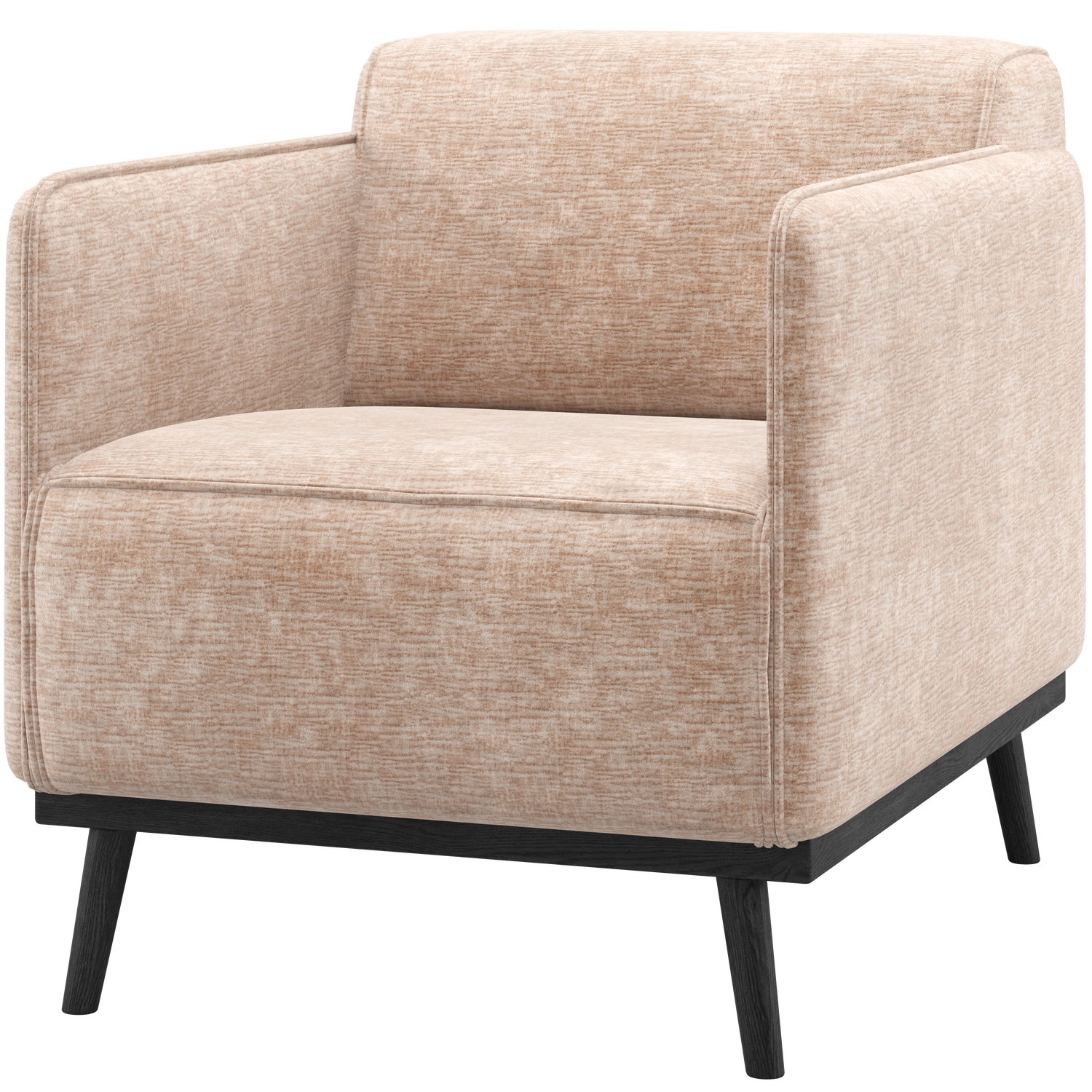 WOOOD fauteuil met arm Statement - Chenille - Velvet Naturel - 77x72x93