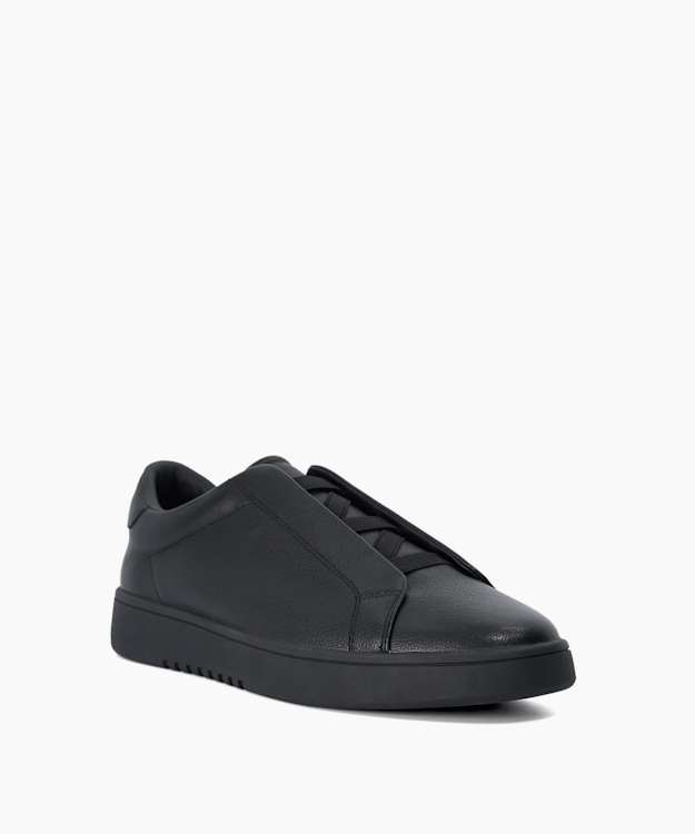 Troys Black - Troys Lace-less Cupsole Trainers