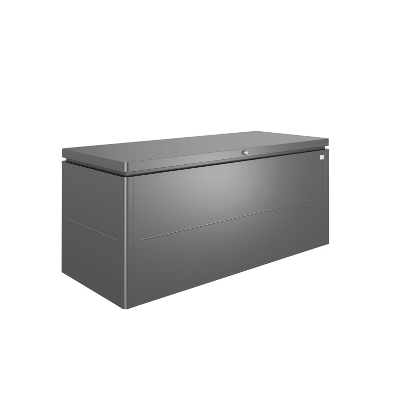 Coffre de jardin LoungeBox gris foncé 2 x 0,85 x 0,9 m BIOHORT