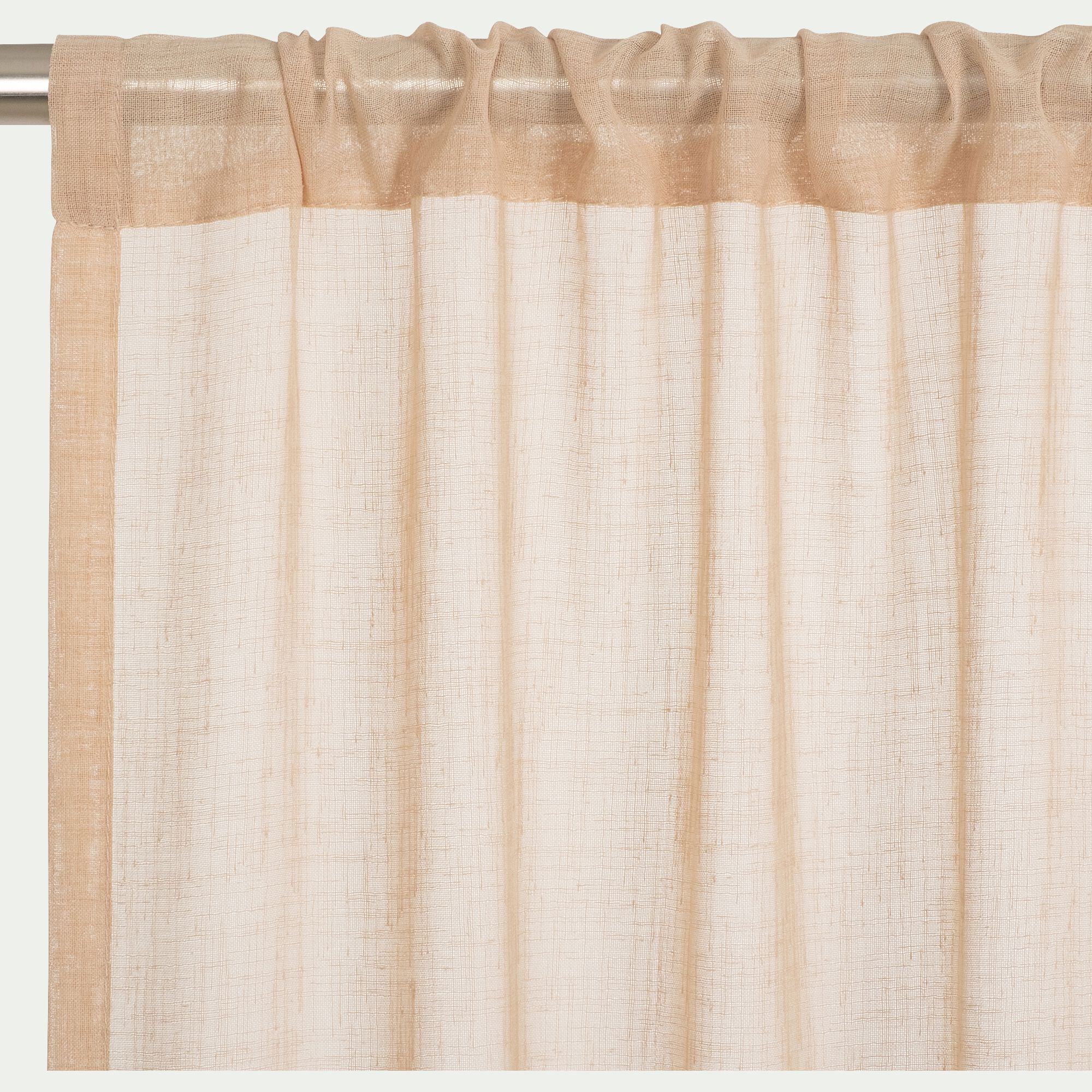 HOUARI - Voilage passe-tringle en polyester 140x250cm - beige
