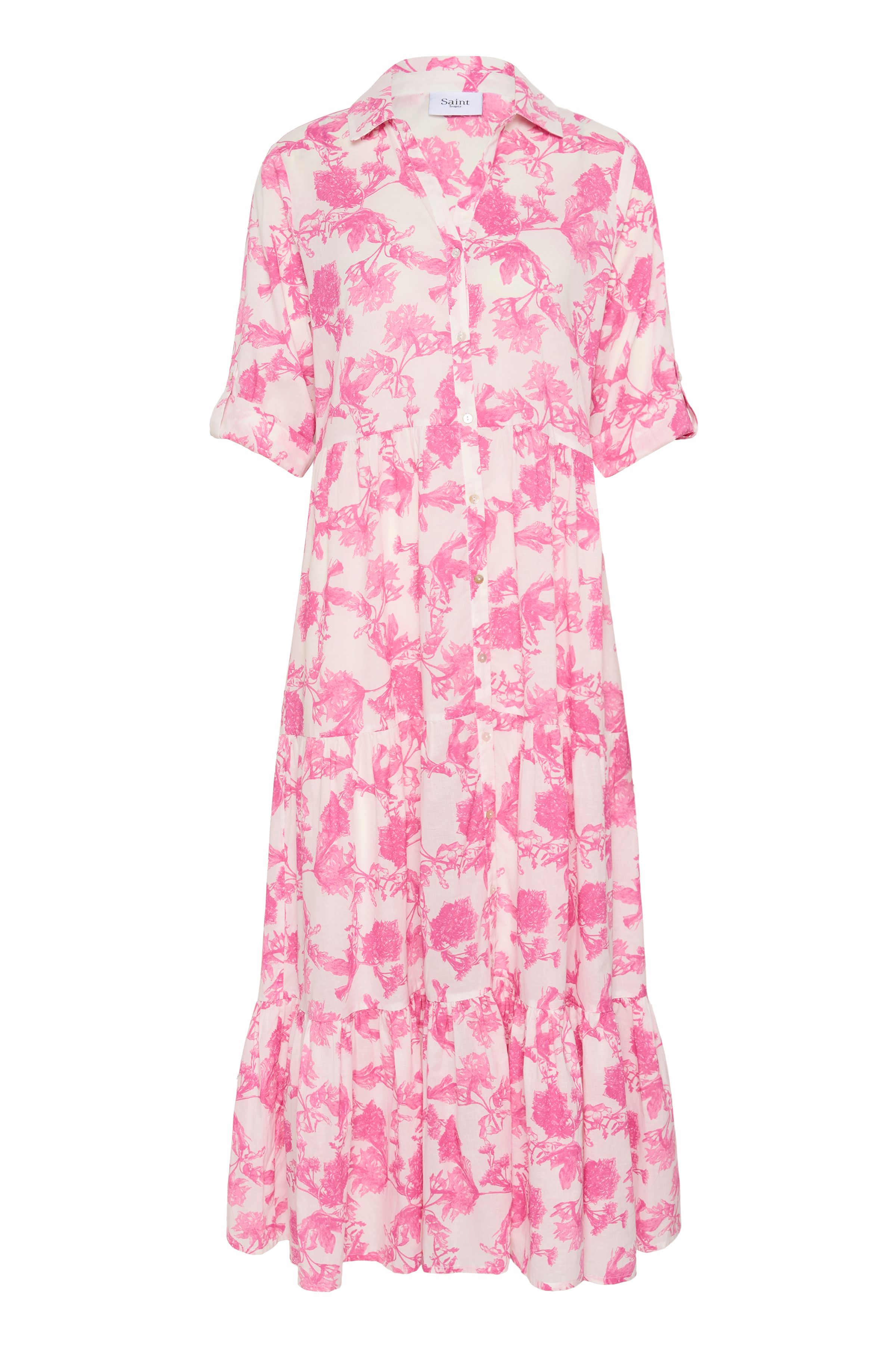 Saint Tropez Zus Maxi Long Sleeve Shirt Dress