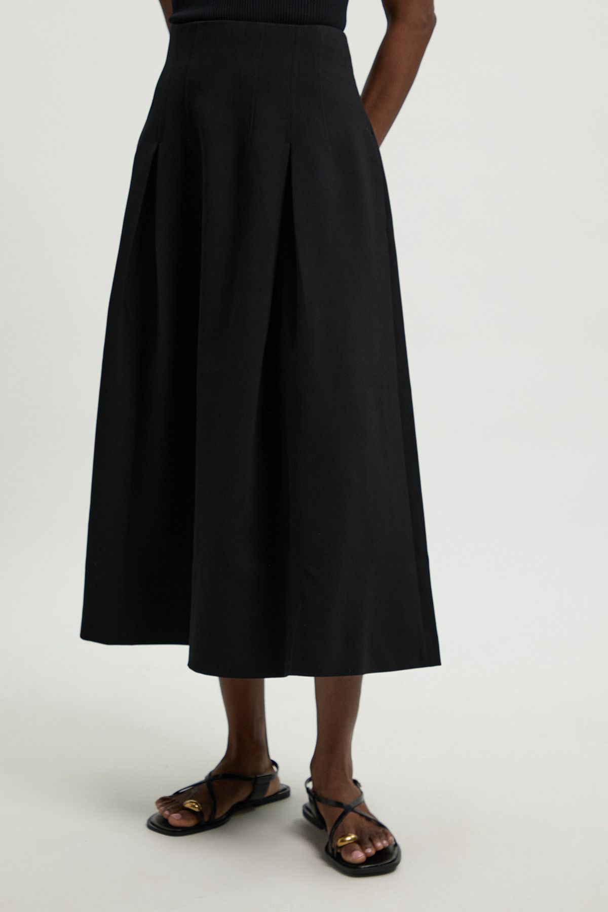 KarenMillen Compact Stretch Tailored Seam Detail Prom Full Skirt