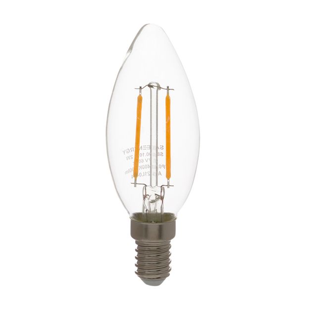 LÂMPADA LED DE FILAMENTO 2W VELA E14 220V LUZ AMARELA SAVE ENERGY