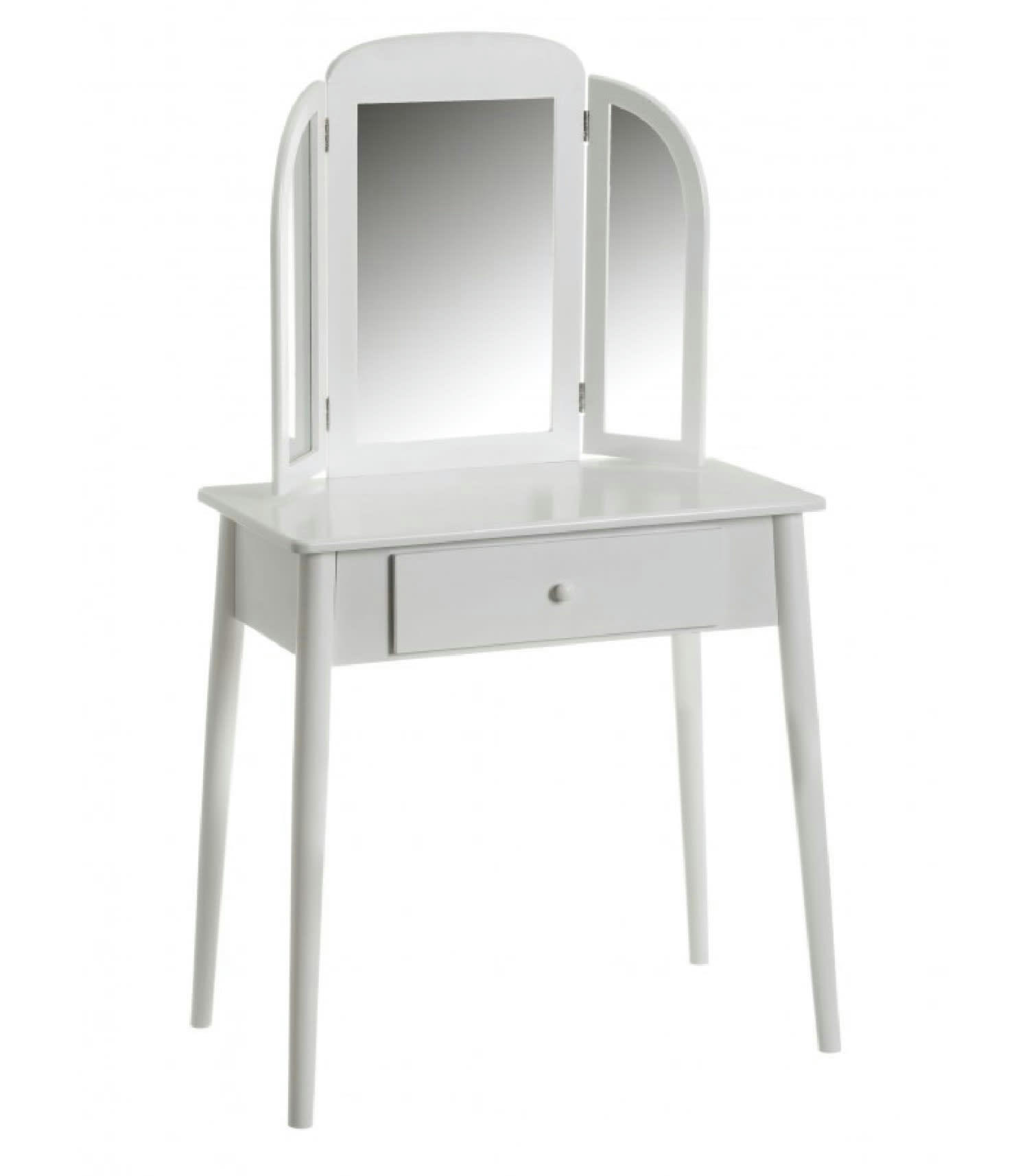 BOIS - Coiffeuse en bois blanc avec miroir