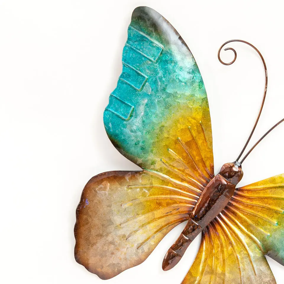 Anna's Collection Tuindecoratie vlinder - blauw - 44 x 32 cm