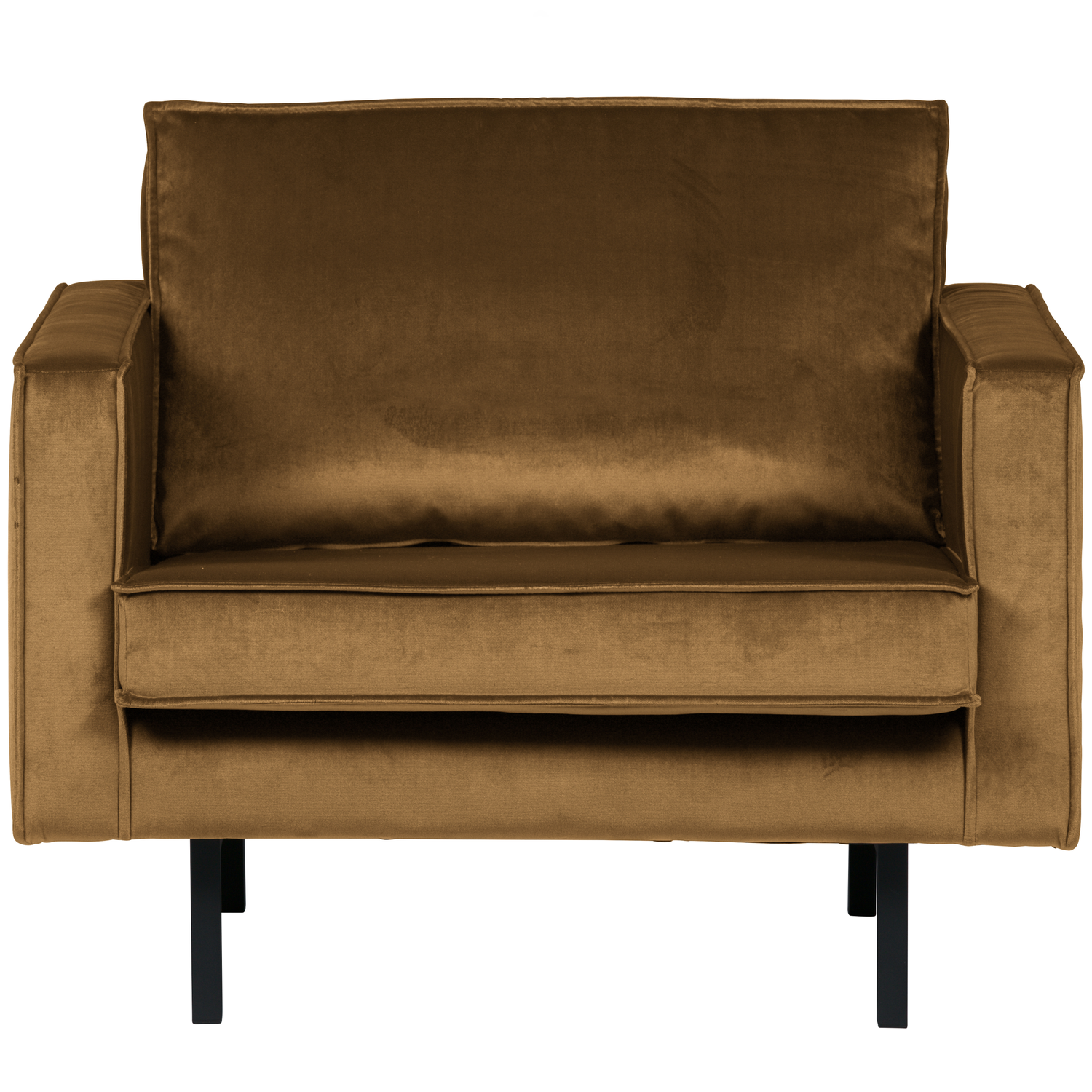 WOOOD fauteuil Rodeo - Velvet - Honing Geel - 85x105x86