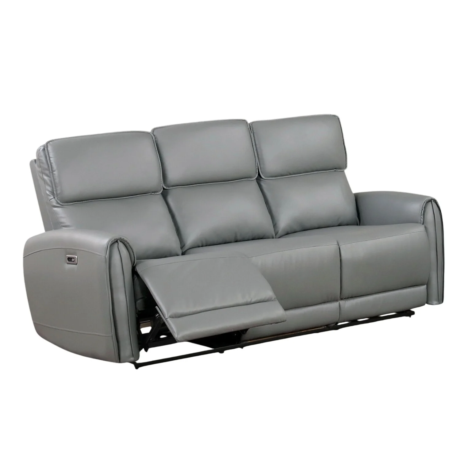 Leatherette Upholstered Power Sofa with USB Charging Ports