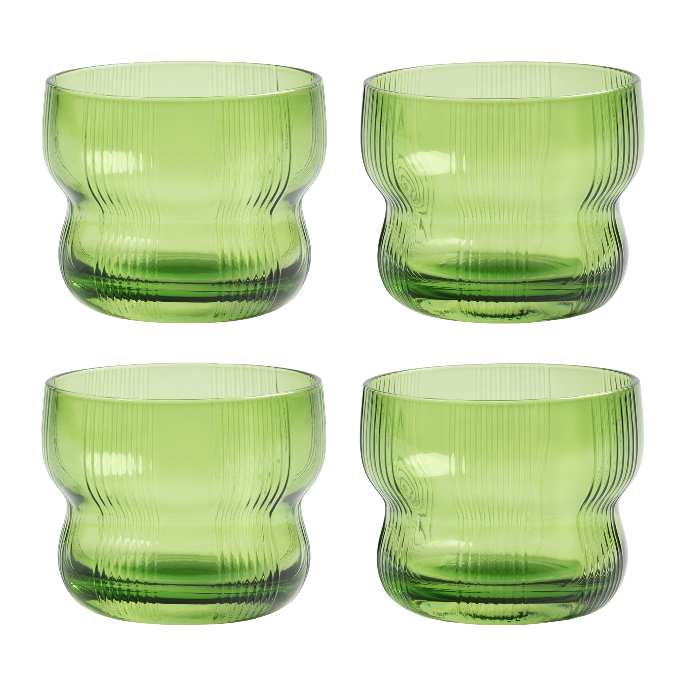 &k amsterdam Circus Glazen - Set van 4 - Groen