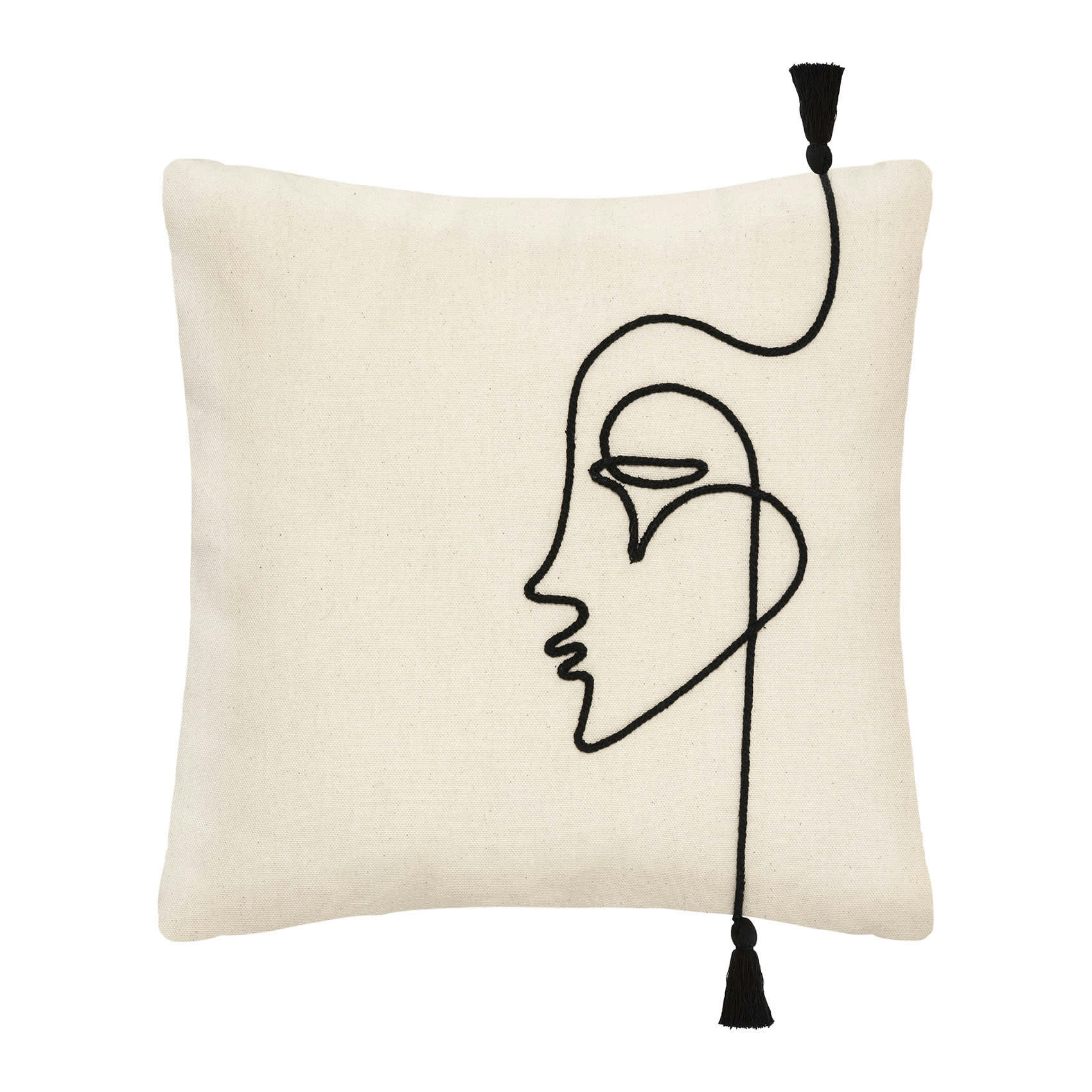 VISAGE - Housse de coussin corde coton 40x40cm