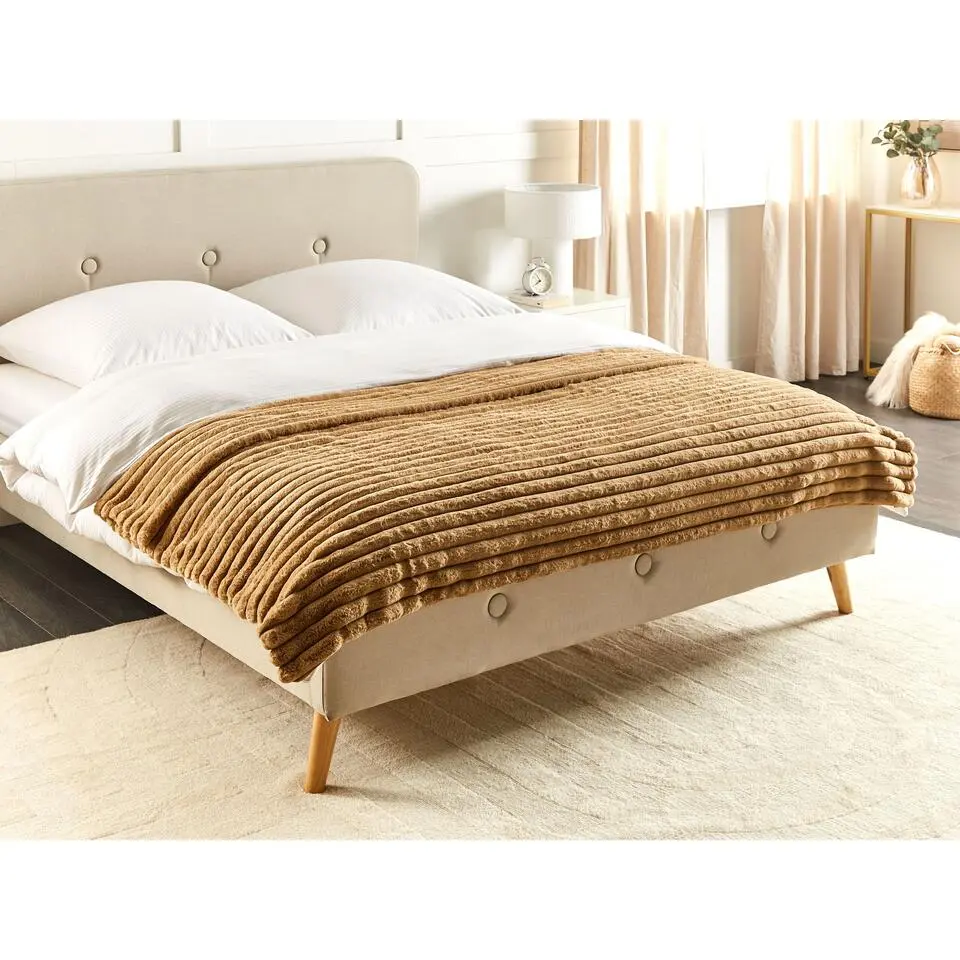 RAKYA - Bedsprei - Lichtbruin - 150 x 200 cm - Nepbont