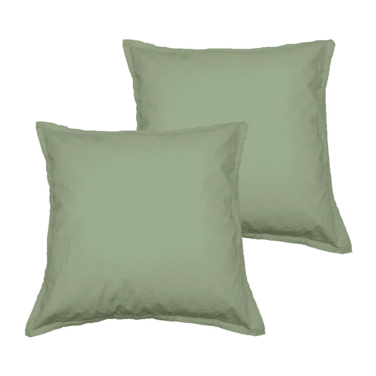 STUDIO - Lot de 2 taies d'oreiller en coton  sauge 65x65 cm