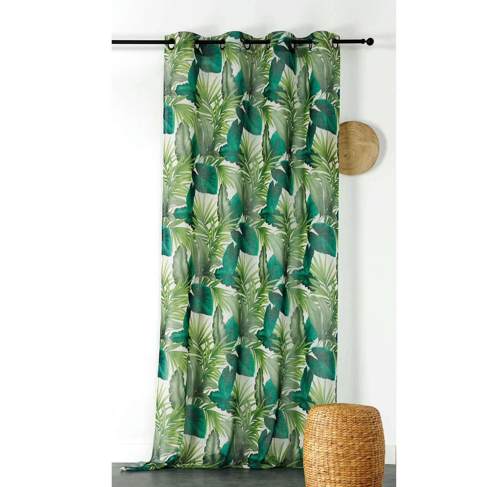 - Voilage tamisant pecan polyester vert 150x240 cm