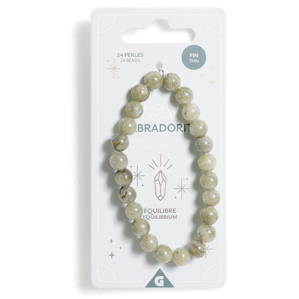 Bracelet crystal large 26 perles labradorite vert - équilibre