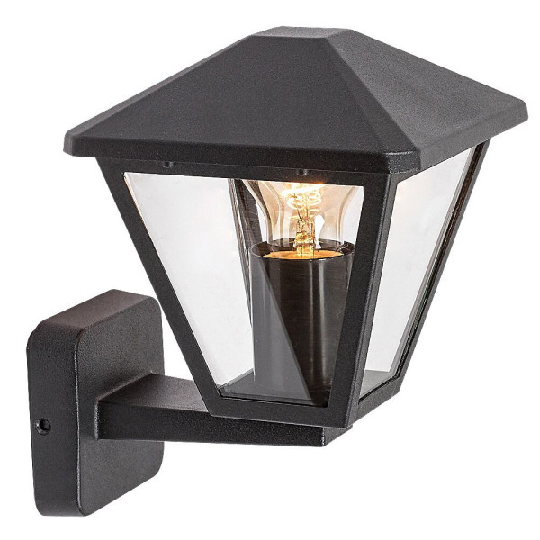 Kinkiet zewnętrznyczarno-przezroczysty Paravento 1xE27x40W IP44 Rabalux