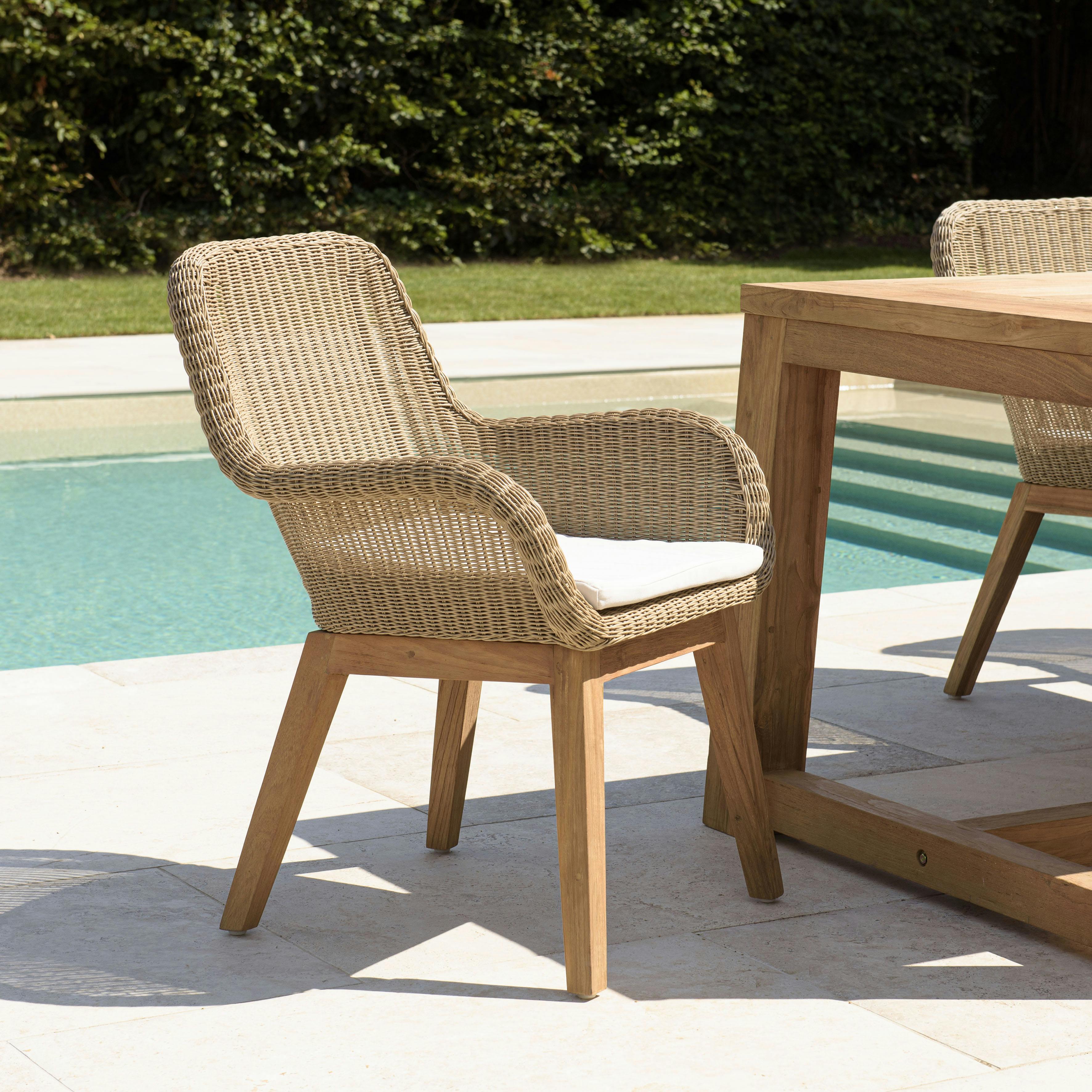 Fauteuil de jardin résine tressée beige (lot de 2) MANY