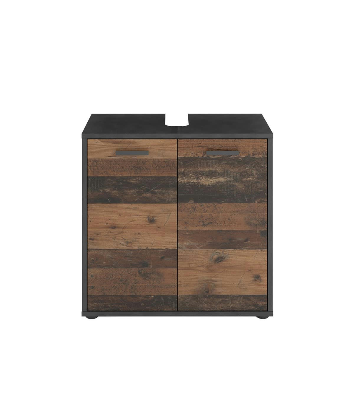 MADOC - Meuble Sous Vasque 2 Portes Effet Chêne - L60 x H59cm