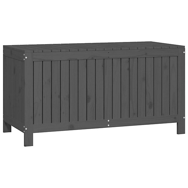 Coffre boîte meuble de jardin rangement bois gris Helloshop26