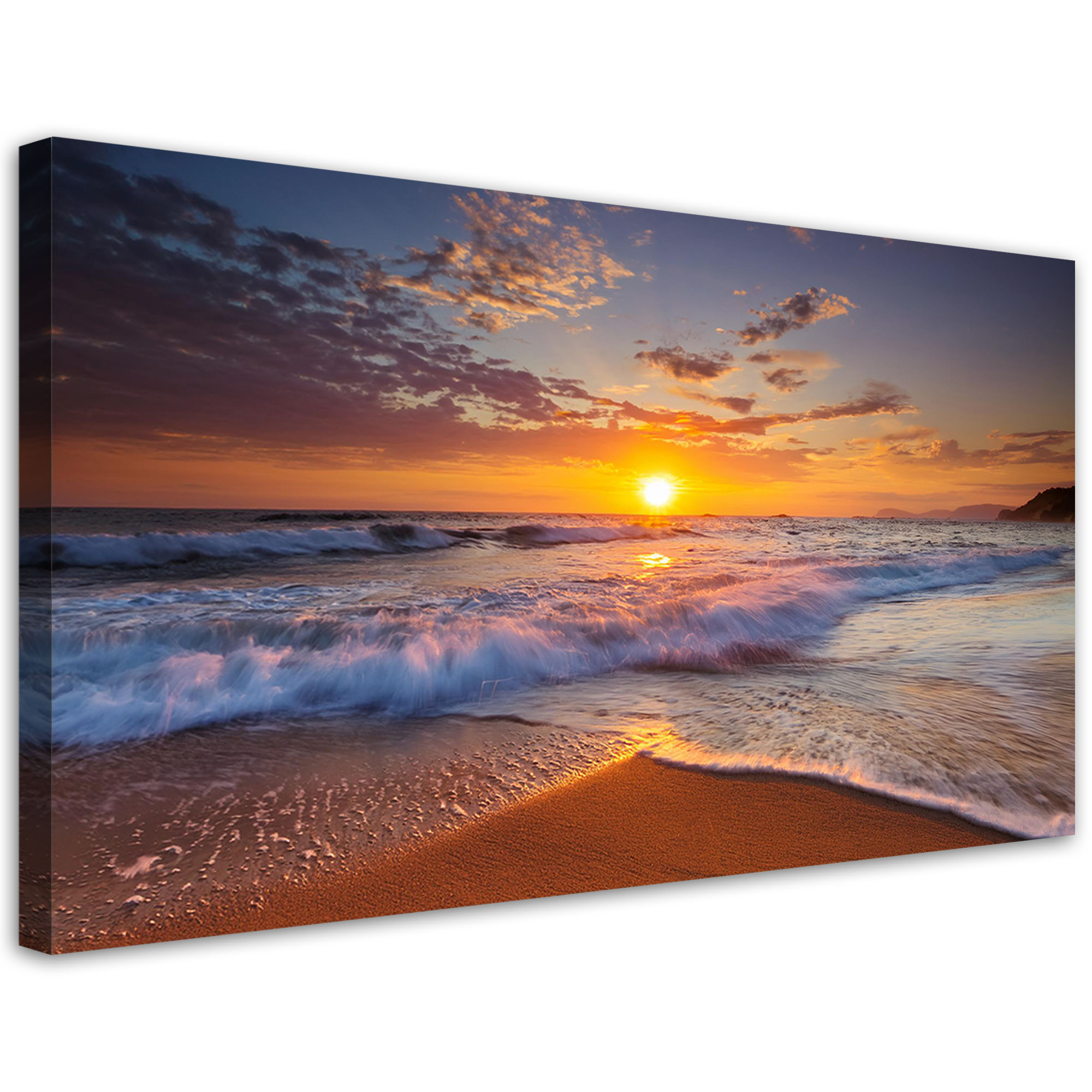 Feeby Obraz na płótnie, Plaża Morze Zachód Słońca Pejzaż 80x40