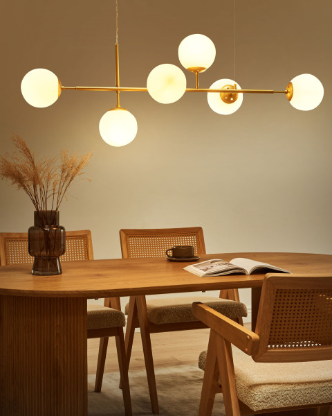 Lampa sufitowa 6 punktowa 6 ramienna złota