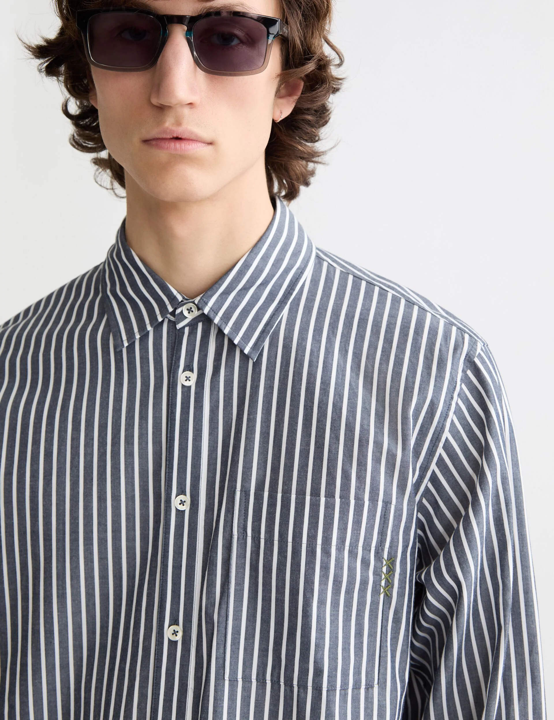 Striped Relaxed-Fit Poplin Shirt
