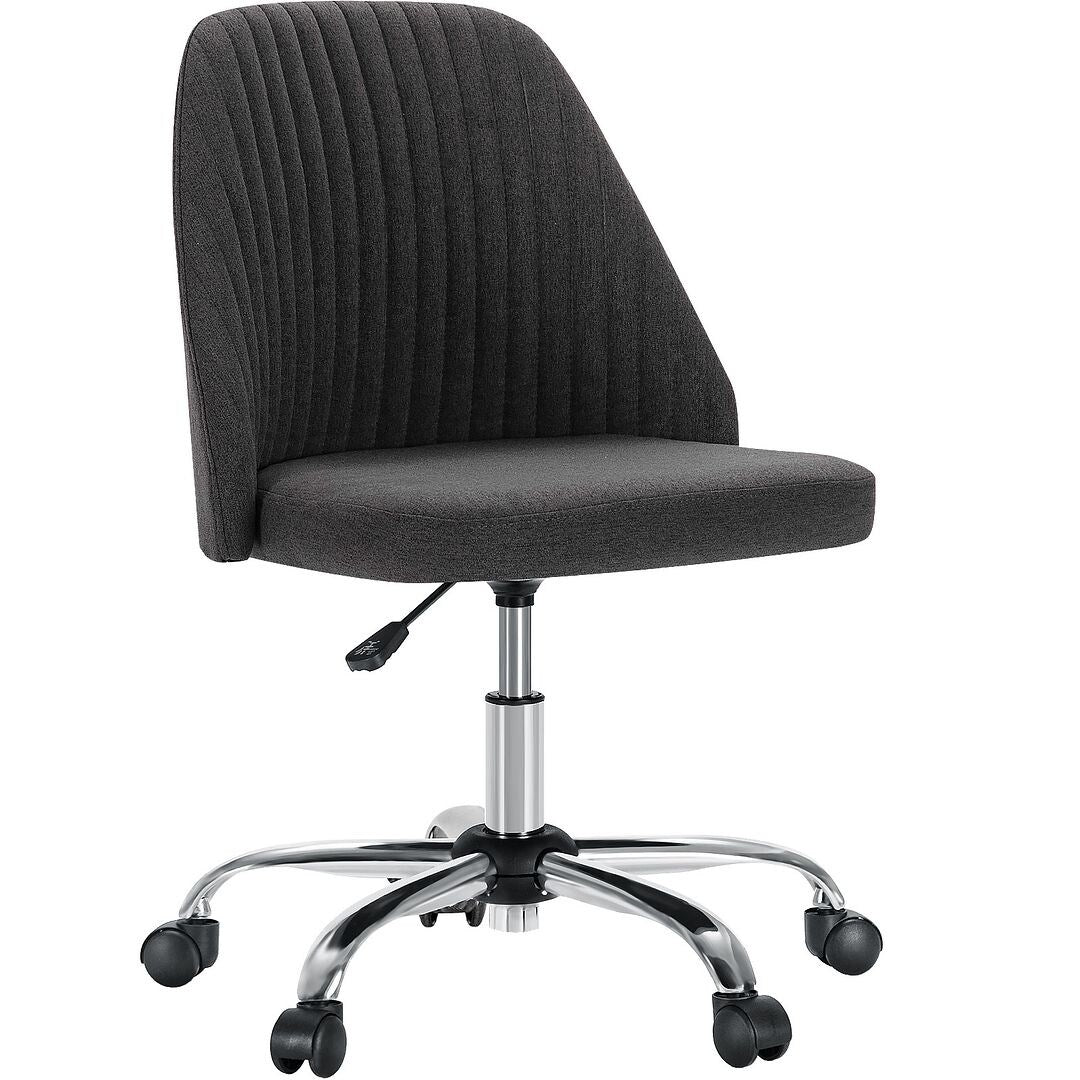 Office Chair with Wheels, Adjustable Height Fabric Upholstered Computer Desk Chair Swivel