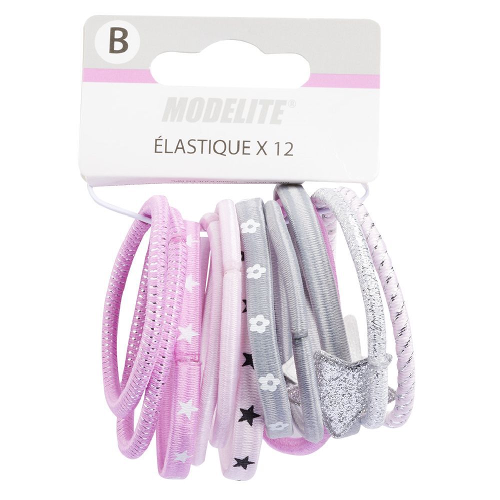 élastique sans métal rose x12