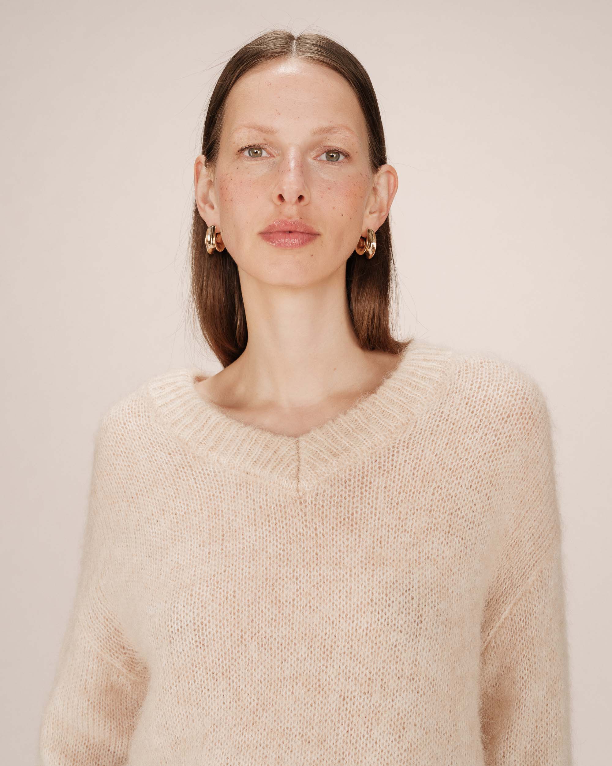 Pull laine d'alpaga vanille Sabado