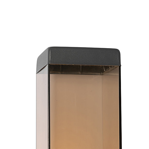 Applique murale d'extérieur moderne gris foncé avec verre fumé - Malios