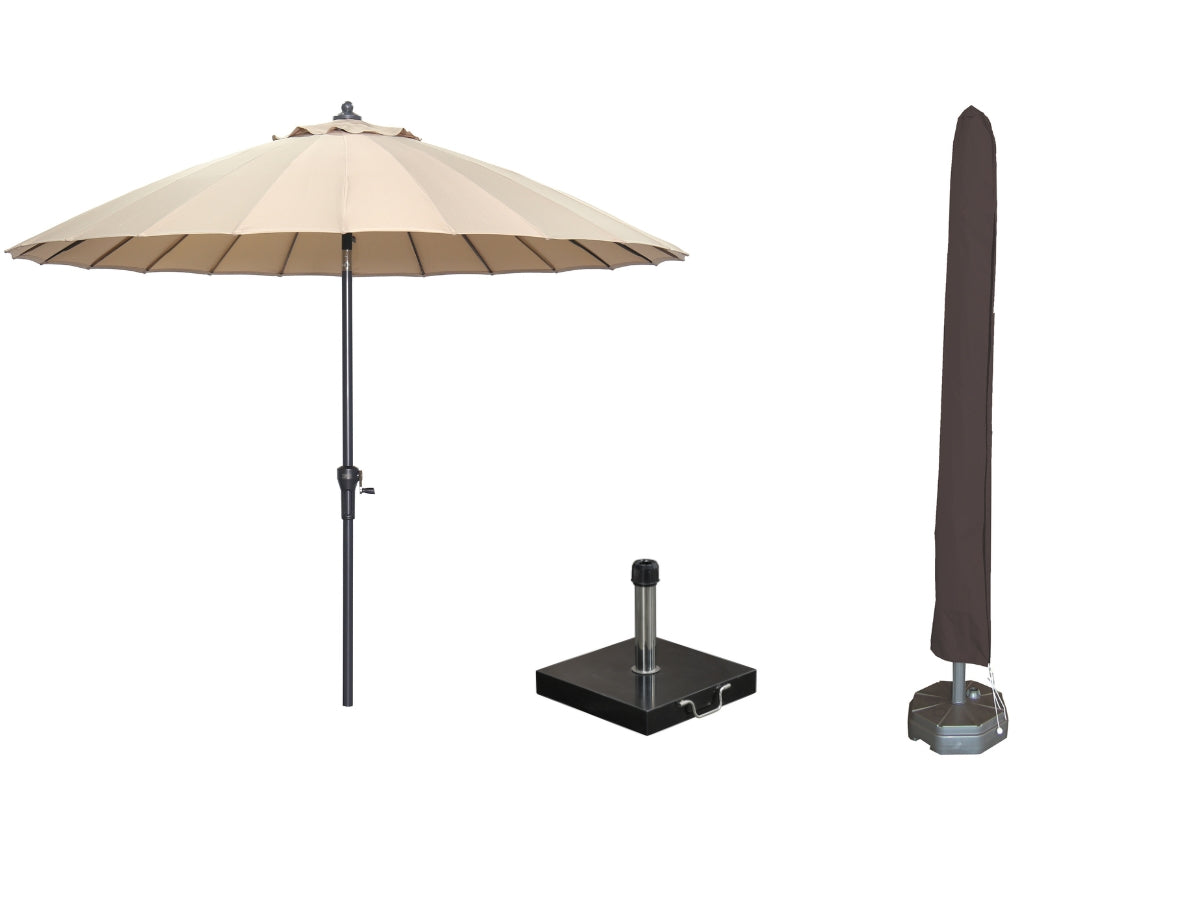 Garden Impressions Manilla parasolset taupe met voet 30 kg en hoes