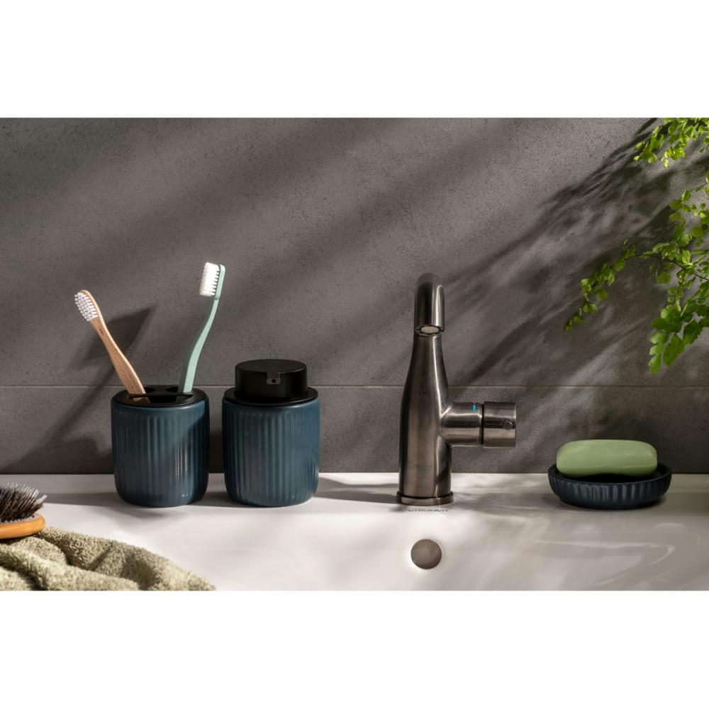 NEAT - Set de salle de bain 4 pièces céramique bleu