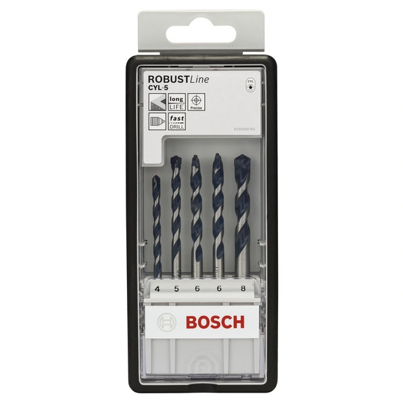 Betonbohrer-Set CYL-5 , Robust Line, 4–8 mm, 5 -teilig