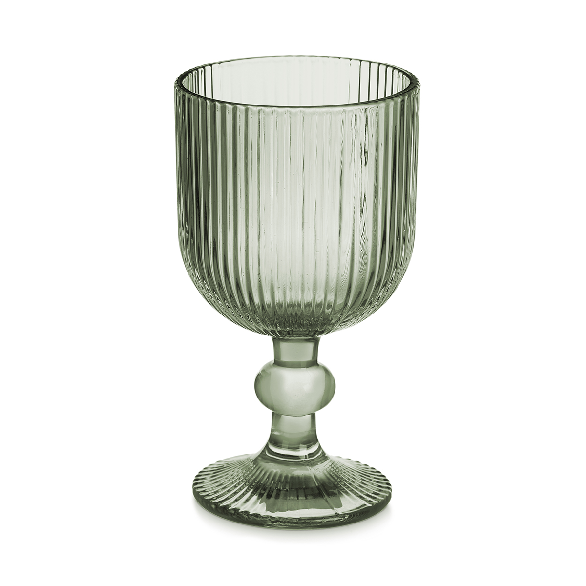 Copo de vinho riscas verde com pé 26cl