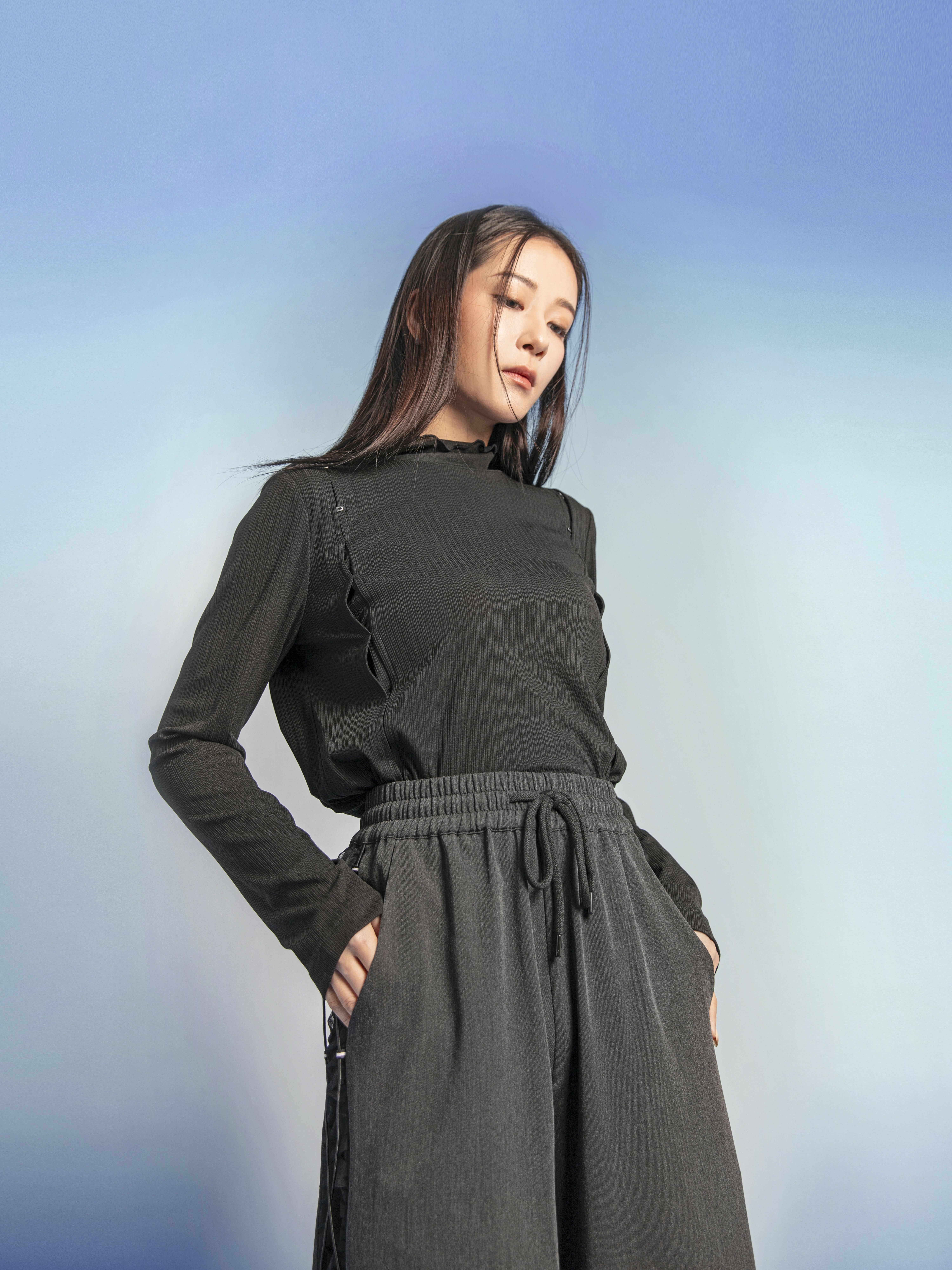 Tie-detail track pants - 25SRB020D