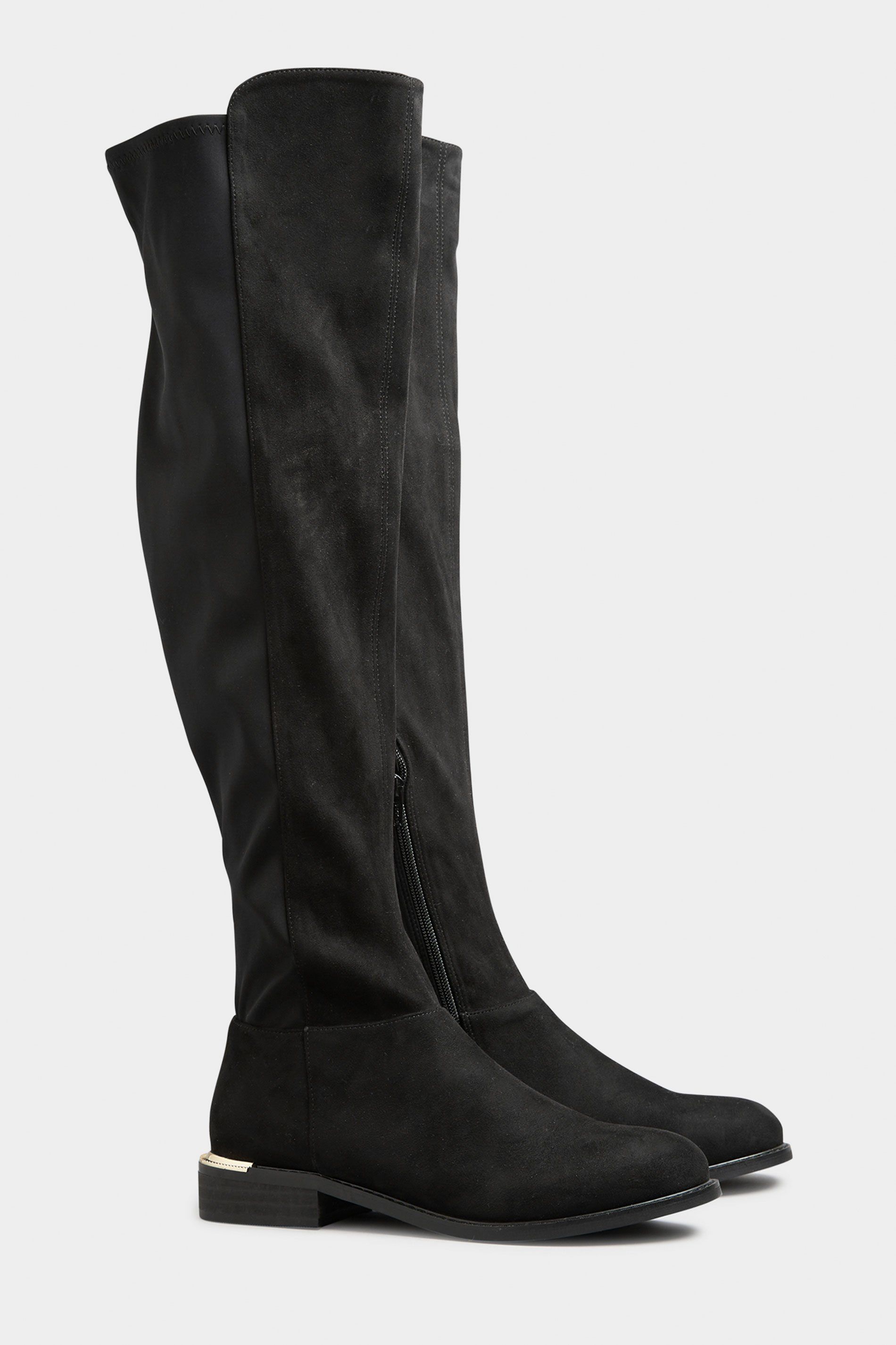 Long Tall Sally Suede Over The Knee Stretch Boots