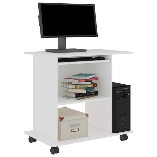 NNEVL Computer Desk White 80x50x75 cm Chipboard