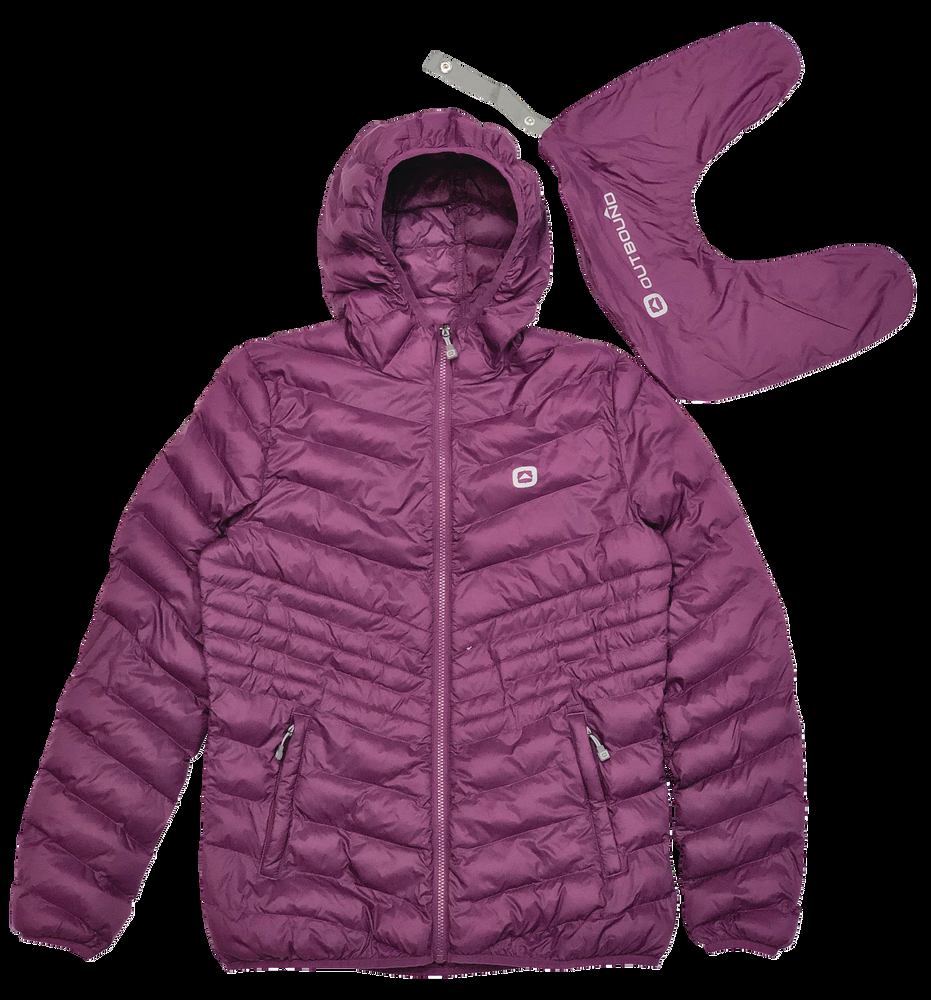 Outbound Women's Charlotte Packable Insulated Winter Puffer Jacket Water-Resistant, Plum