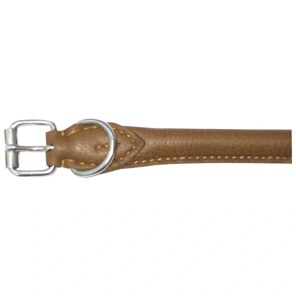 Hundehalsband, Größe: 40 cm, Rindsleder, cognacfarben