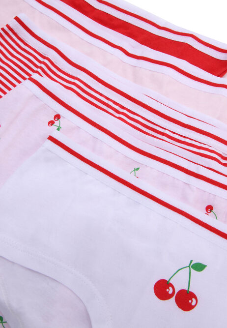 Older Girls 5pk Red Cherry Print Shorts