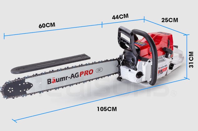 NNEMB Petrol Commercial Chainsaw 24 Bar E-Start Chain Saw Top Handle Pruning