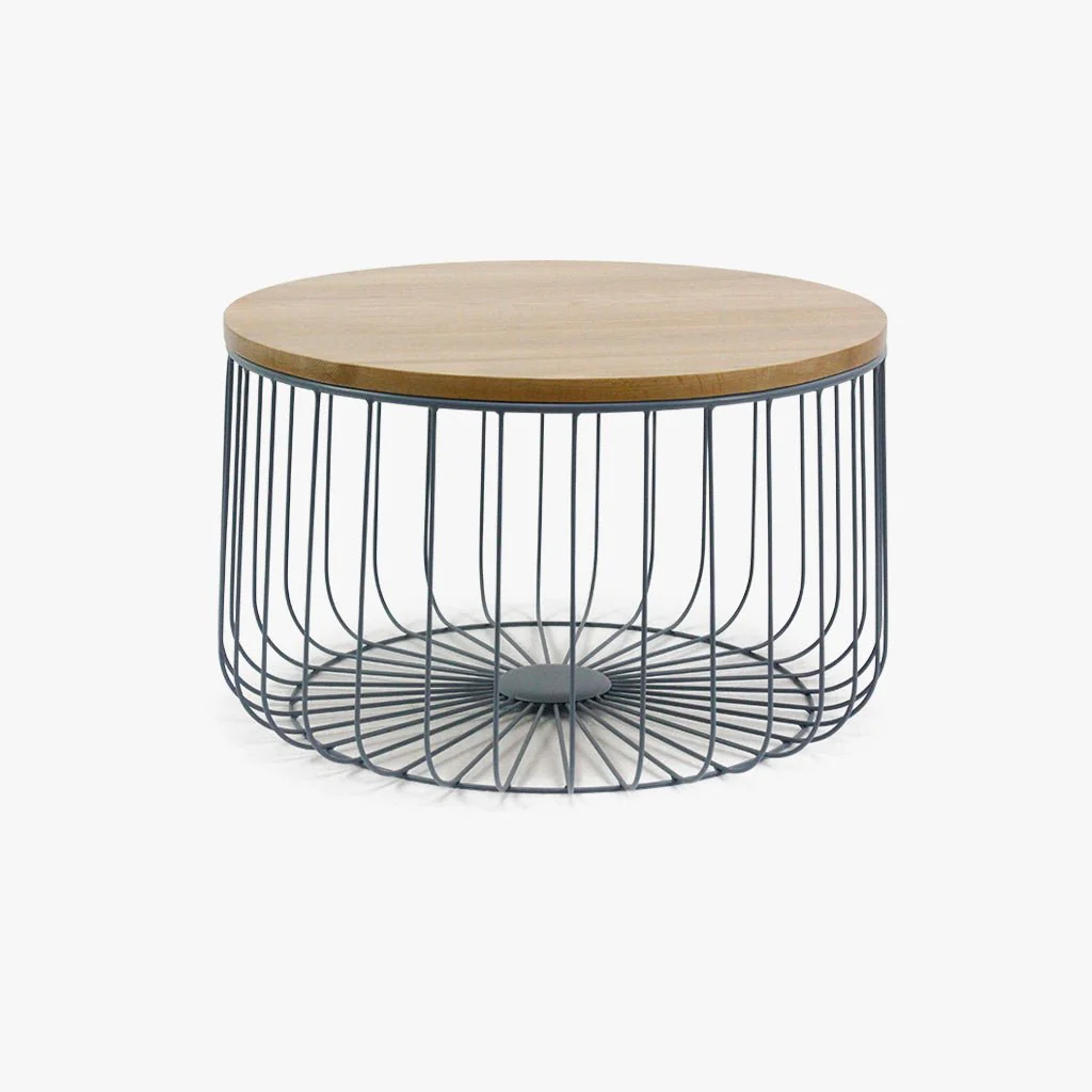 Mesa de Apoio Baixa com Estrutura em Metal Azul GIRONA