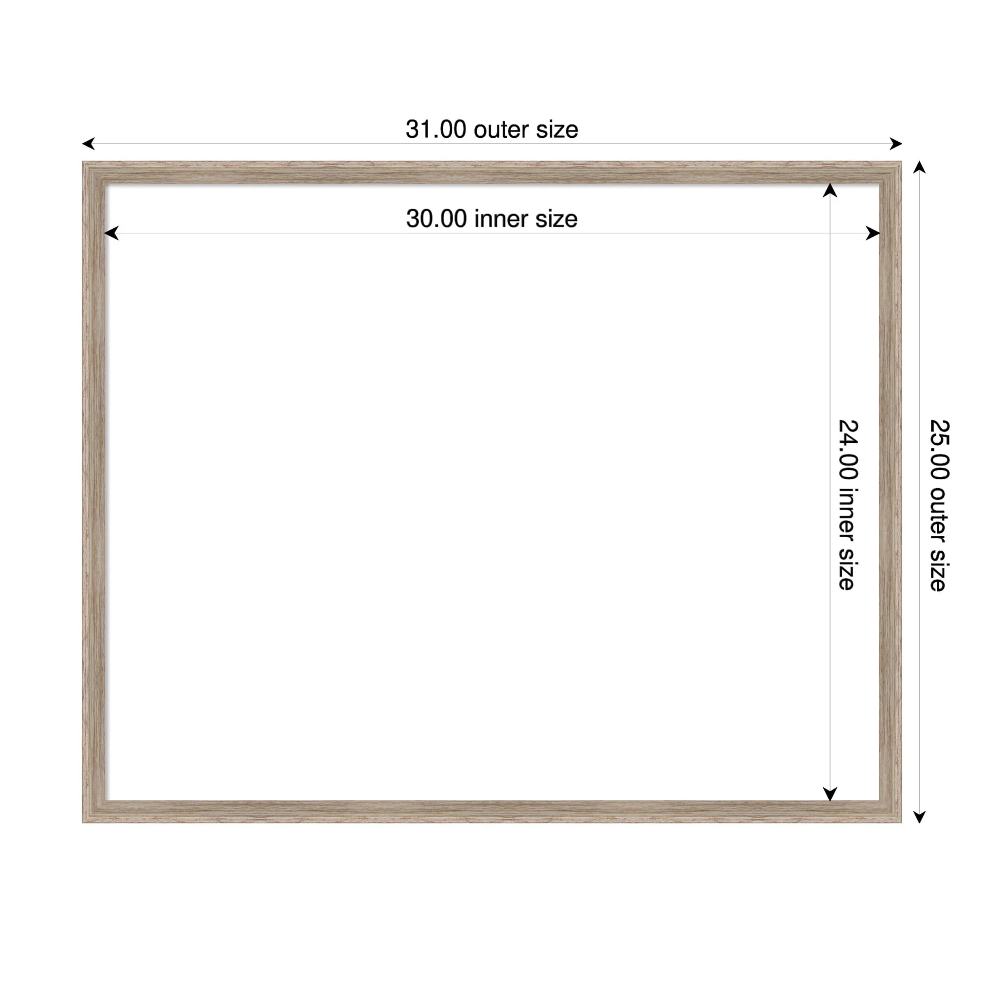 Amanti Art Hardwood Wedge Mocha Framed Dry Erase Magnetic Board