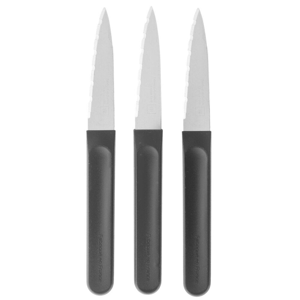 Couteau d'office lame microdentée x3