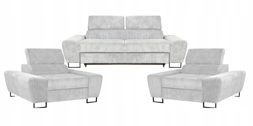 Zestaw mebli wypoczynkowych salonu Savio Sofa 2os fotele beż Family Meble