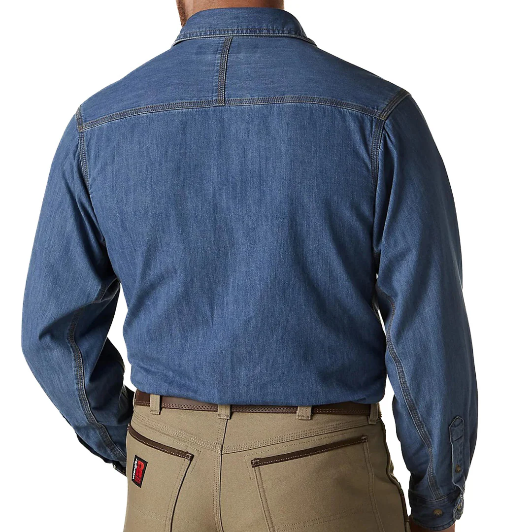 Мужская джинсовая рубашка Wrangler RIGGS Workwear на пуговицах