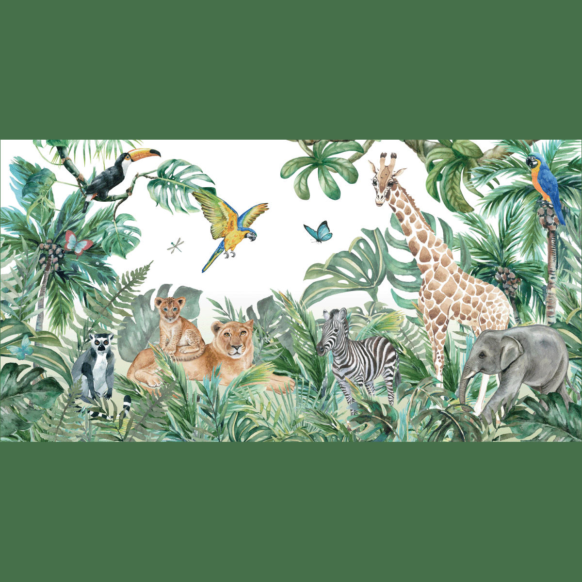 - Papier Peint animaux des tropiques 250x480cm